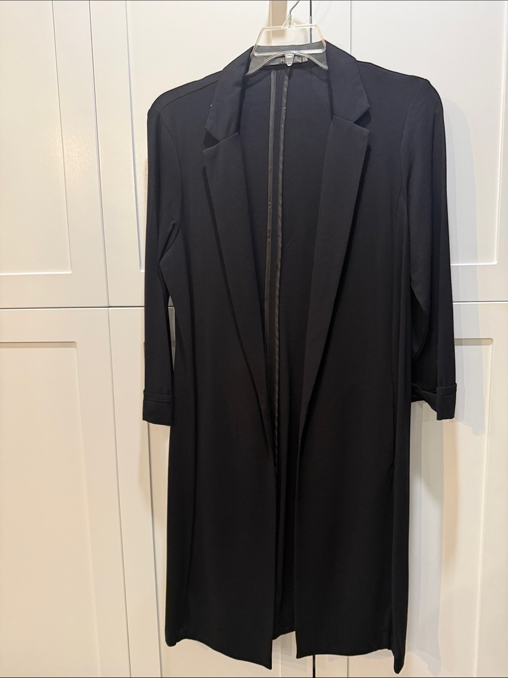 Have Black Open-Front Long Trench Coat